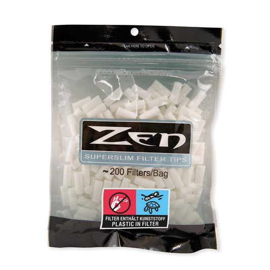 ZEN Superslim Filtertips 200er Beutel – Extra schlanke RYO-Filter, reisefreundlich