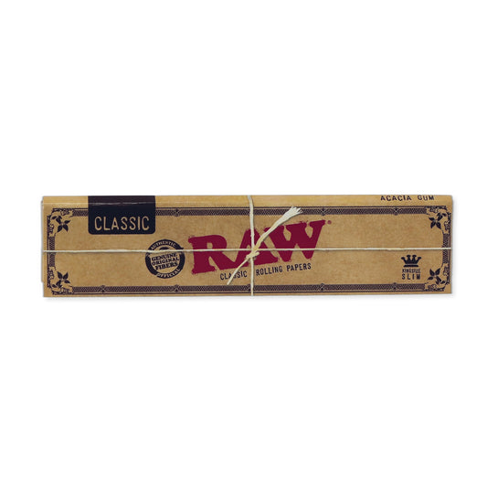 RAW King Size Slim Classic – Ultra-dünnes naturbelassenes Rolling Paper (32 Blatt)