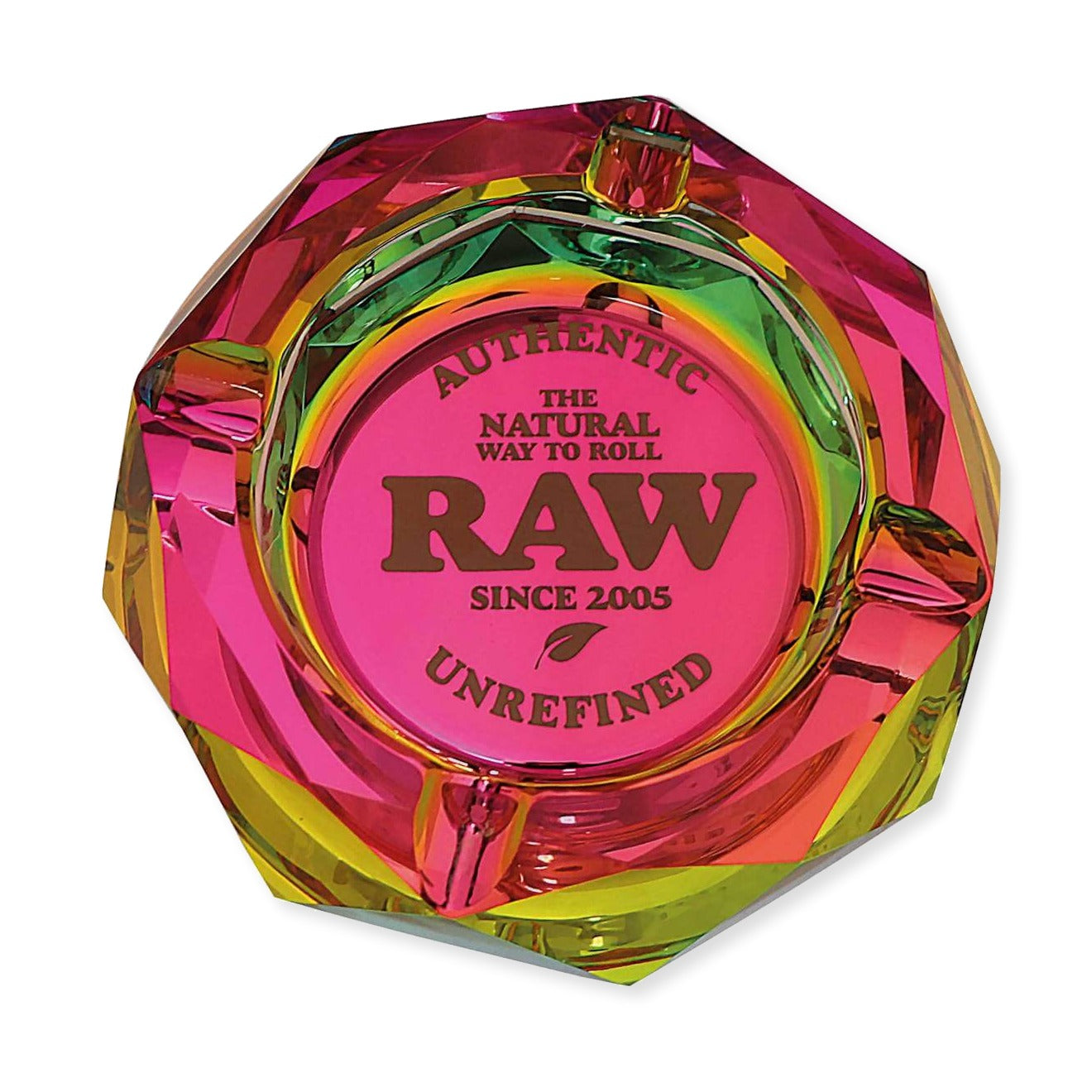 RAW Rainbow Kristallglas Aschenbecher, prismatisches Design, stabil