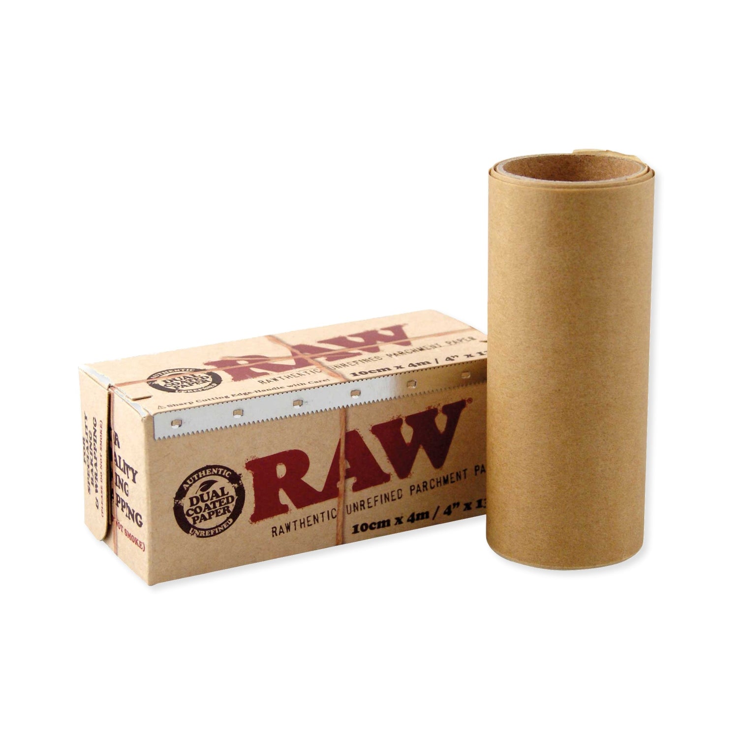 RAW Pergamentpapier Rolle 100 mm x 4 m, ungebleicht, antihaft, hitzebeständig