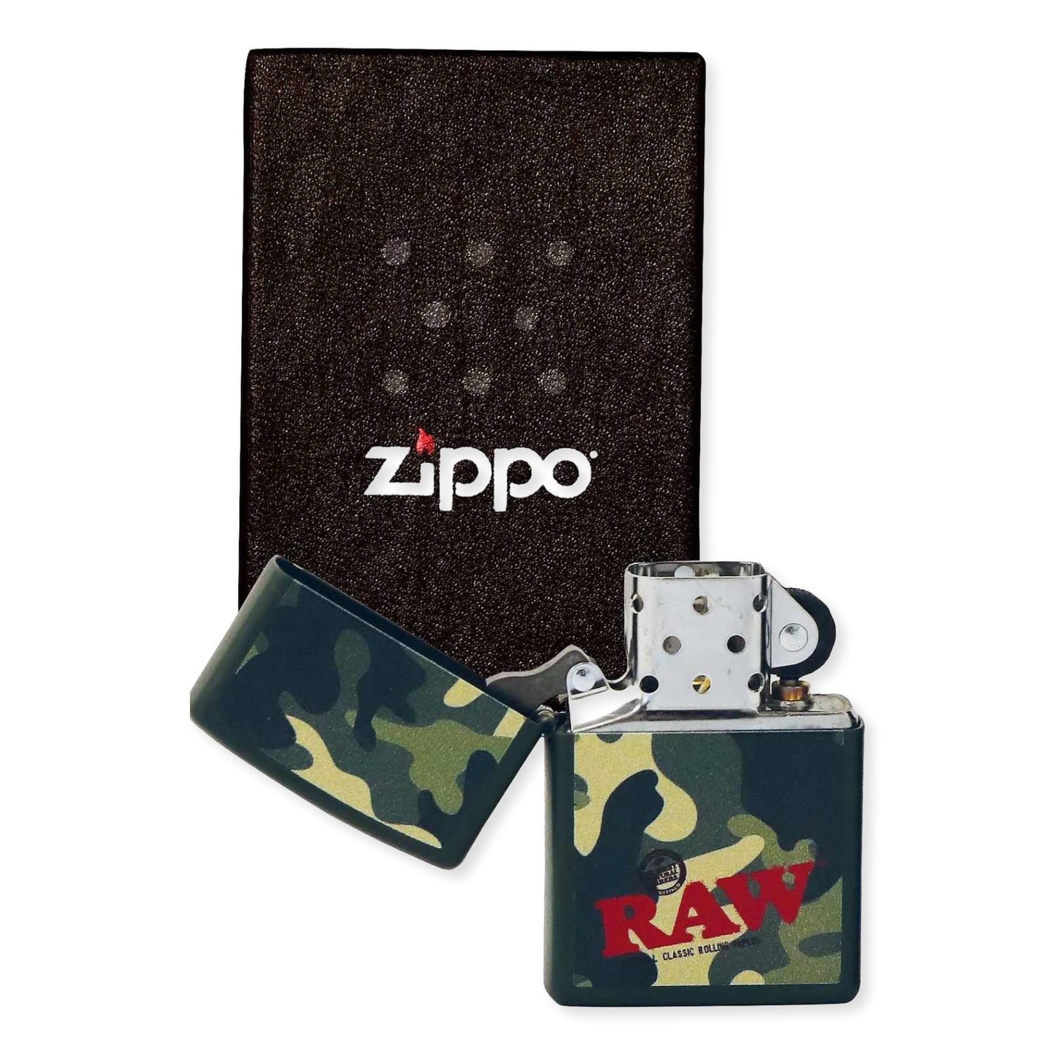 ZIPPO x RAW Camouflage Full Print Feuerzeug Winddicht Nachfüllbar