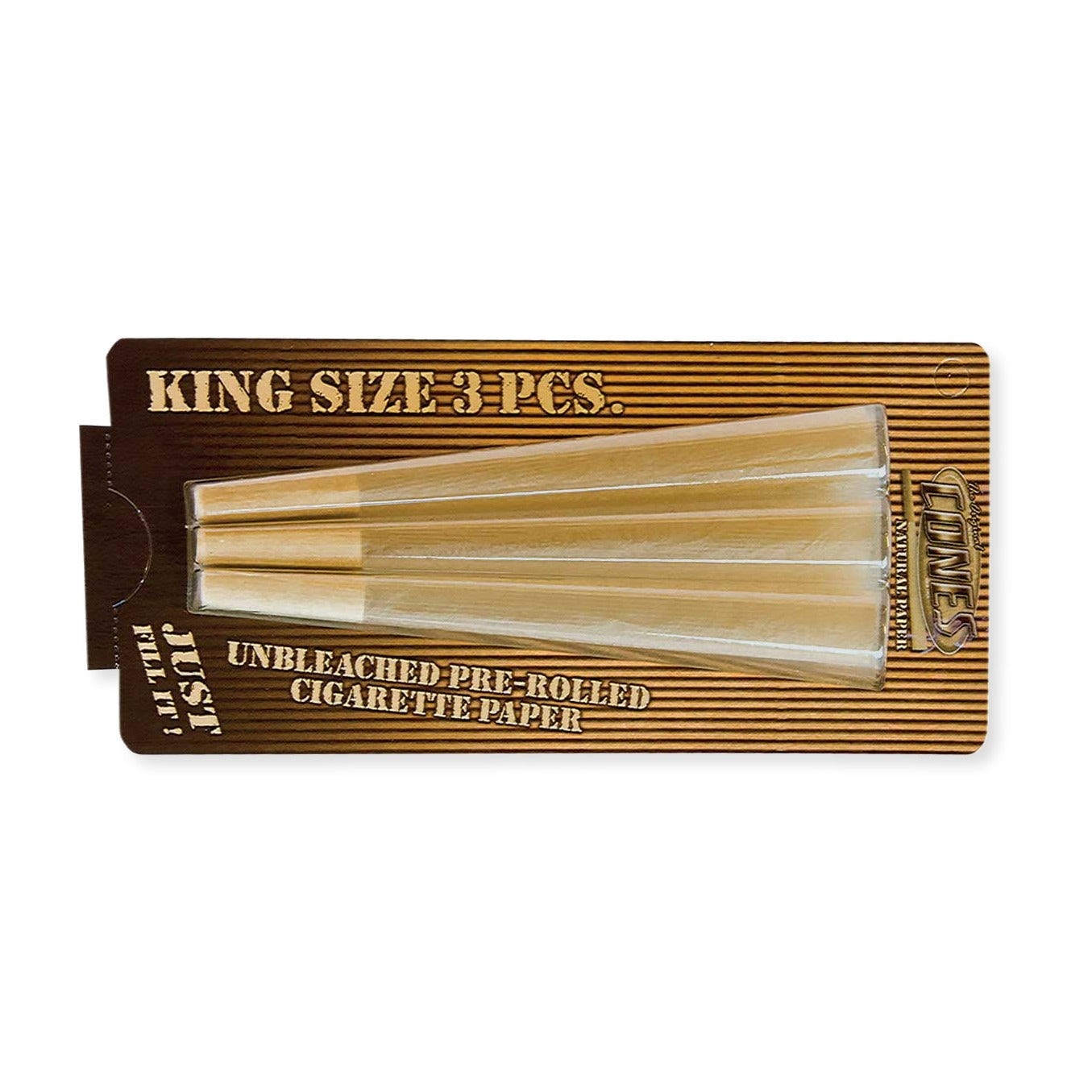Vorgerollter King Size Cone, naturbelassen ungebleicht mit Filtertip
